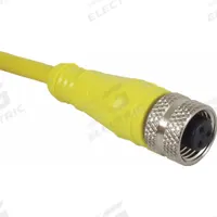Cordset: 1/2"-20 Female Straight x Bare Wire, 3 Pins, Yellow, PVC, 2 m Cable Lg, 4 A Max Current (A) (MPN E18212). Key specifications — Brand: IFM; Cable Jacket Color: Yellow; IP Rating: IP67; Wire Size: 22 AWG.