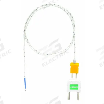 EXTECH Bead Wire Temperature Probe: -22°F to 572°F /-30°C to 300°C, ±2.5°C, Type K - Thermocouples for Gas Applications