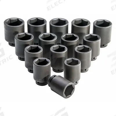 PROTO Impact Socket Set: 1 in Drive Size, Small Set (0-50 pieces) Set Size, 15 Pieces - SAE Impact Socket Sets