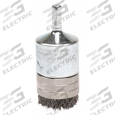WEILER Banded End Brush: Crimped Steel, 1 in Dia, 0.01 in Fill Dia - High-Control Light-Cleaning Brushes for Carbon Steel