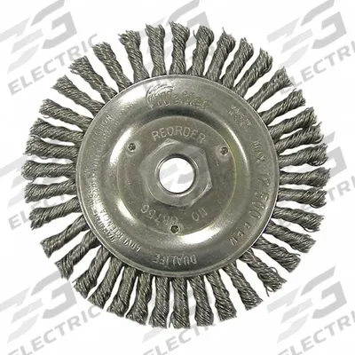 WEILER Wire Wheel Brush: Stainless Steel Stringer Bead, 5" Dia x 3/16" Wd, 5/8"-11 Arbor - Weld-Cleaning Brushes for Stainless Steel