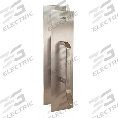 TRIMCO Door Pull Plate: 4 in Wd, 16 in Ht - Antimicrobial Door Pulls