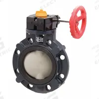 ASAHI Butterfly Valve: 10 in Pipe Size, Concentric, 150 psi Max. Pressure (CWP), Wafer, PVC, EPDM (MPN 173719100). Key specifications — Brand: ASAHI; Handle Type: Gear Operated Handwheel; Disc Material: Polypropylene.