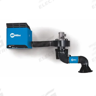MILLER ELECTRIC Stationary Fume Extractor: 875 cfm, 3 ft Arm Lg, MERV 16 - Telescoping-Arm Self-Cleaning Filter Wall-Mount Fume Extractors