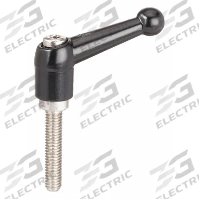 KIPP Adjustable Handle: Zinc w/ SS Thread, M8 - Ball-Style Adjustable Handles with Threaded Stud