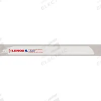 LENOX Reciprocating Saw Blade: 14 Teeth per Inch, 12 in Blade Lg, 0.04 in Blade Thick, 5 PK (MPN 2018412114R). Key specifications — attr1109198: 14; attr1109200: Rigid for Straight Cuts; attr1109201: Straight; attr1109209: LENOX.