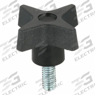 INNOVATIVE COMPONENTS Hand Knob: 4 Point, Plastic w/ Steel Thread, 5/16"-18 Thread - 4-Arm Knobs with Threaded Stud