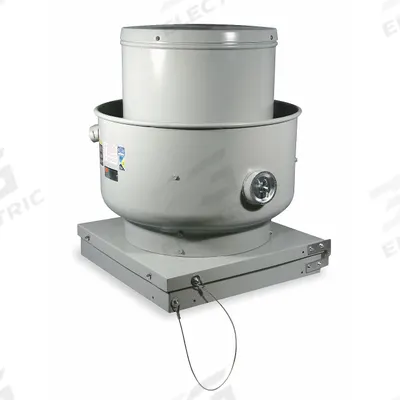 Dayton Centrifugal Upblast Roof Exhaust Fan: Belt Drive, Includes Drive Pack, 16 1/2 in Wheel - Kitchen Air Belt-Drive Fans with Drive