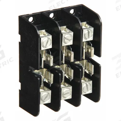 MERSEN Fuse Block: Open Block Design, 3 Pole, 300 V AC, Box Lug - Fuse Blocks for UL Class T Fuses