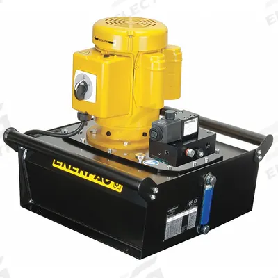 ENERPAC Hydraulic Pump: 10,000 psi Max. Op Pressure, 60 cu in/min Max. Flow Rate - Corded High-Power Stationary Electric Hydraulic Pump Units