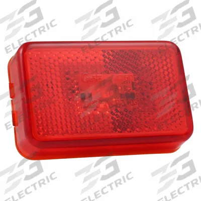 GROTE Clearance Marker Lamp: Clearance Light, LED, Rectangular, Red, Grommet - Clearance Lights