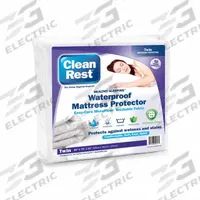 CLEANREST Mattress/Box Spring Protector: Twin, 75 in Overall Lg, 39 in Overall Wd, White, Waterproof (MPN 845168001175). Key specifications — Brand: CLEANREST; Cover Material: Polyurethane; Mattress Pad Material: Polyester Blend; Fabric Weight/Thread Count: 3.39 oz.