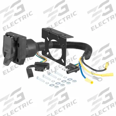 CURT Automotive Wiring Harness: 4-Way Flat, 4-Way Flat, Plastic, 17 in Overall Lg - Fleet and Vehicle Maintenance