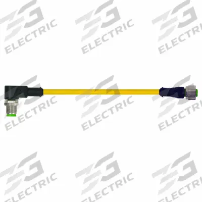 MURRELEKTRONIK Cordset: M12 Male Straight X M8 Female Straight, TPE, Yellow - M12 x M8 Cordsets with TPE Jacket for Heaviest-Duty Applications