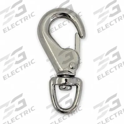 LUCKY LINE PRODUCTS Utility Spring Hook: 1 Snaps, Solid Gate, Stainless Steel - Eyelet Spring Snaps