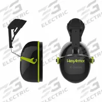 HEXARMOR K2C Earmuffs: Hard Hat-Mounted Earmuff, Passive, 25 dB NRR, Foam, Black (MPN 17-16001). Key specifications — Style: Rigid; Dielectric: No; Electrically Insulated: No; Band Material: Plastic; Cushion Material: Foam; Cup Material: ABS; Series: K-Series(TM); Cup Color_Original: Black.