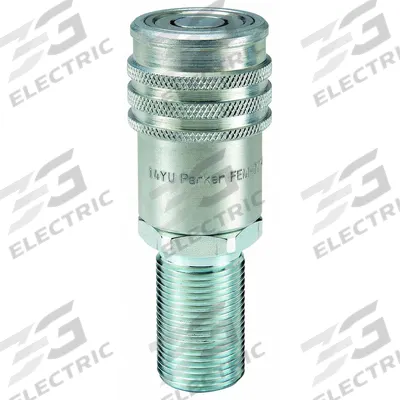 PARKER Hydraulic Quick Connect Hose Coupling: 1/2 in Coupling Size, Steel - FEM Series Hydraulic Quick-Connect Coupling Bodies
