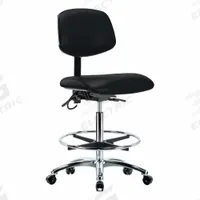 ESD Task Chair: Vinyl, Armless, Ht Range 26 1/4 in to 36 in, 18 1/2 in Seat Wd, 17 in Seat Dp, Black (MPN BR-ESD-VHBCH-CR-T0-A0-CF-EC-ESDBLK). Key specifications — Foot Support: Yes; Back Tilt Backward: 13.5°; Back Tilt Forward: 10.5°; Base Material: Aluminum; Brand: APPROVED VENDOR; Product Type: ESD Task Chair; ESD-Safe: ESD-Safe.