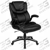 FLASH FURNITURE Office Chair: Hansel, Black, Faux Leather Material, 25 1/2 in Back Ht, 20 in Seat Wd (MPN BT-9896H-GG). Key specifications — attr995518: Hansel; attr982877: Black; attr982913: Yes; attr982865: Black; attr982870: FLASH FURNITURE; attr982901: Black.