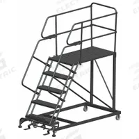 BALLYMORE Mobile Work Platform: 4.2 ft Platform Ht - Max, 36 in x 48 in, Steel, 800 lb Load Capacity (MPN SEP5-3648). Key specifications — Folding: Not Foldable; Mobility: Rolling; Brand: BALLYMORE; Color: Gray; Height Adjustability: Fixed Height; Includes Handrails: Handrails Included; Locking Mechanism: Foot-Activated Step Lock; Handrails: Includes Handrails.