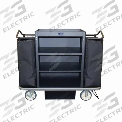 ROYAL BASKET TRUCKS Housekeeping Cart: Black, 47 in Overall Ht, 22 in Overall Wd - Manual Housekeeping Carts