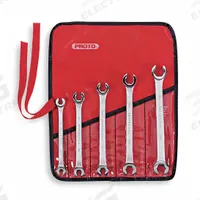 PROTO Flare Nut Wrench Set: Alloy Steel, Satin, 5 Tools, 7mm to 17 mm Range of Head Sizes (MPN J3700M). Key specifications — attr309703: Satin; attr309694: No; attr309702: Alloy Steel; attr324936: PROTO.