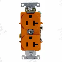 LEVITON Duplex Receptacle Outlet: Duplex, 5-20, Orange, 125V AC, 20 A, 2 Pole / 3 Wire (MPN 5362-SO)