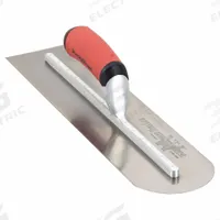 MARSHALLTOWN Rounded Front Trowel: Blade Material Carbon Steel, Blade Shape Round, 4 in Blade Wd (MPN MXS66RED). Key specifications — attr1008665: Curved; attr1005004: MARSHALLTOWN; attr1008664: DuraSoft.