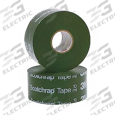 3M Electrical Tape: 6 in Wd, 33 3/8 yd Lg, 10 mil Thick, Vinyl, Rubber - Corrosion Protection Electrical Tape