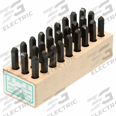 YOUNG BROS. STAMP WORKS Hand Stamp Kit: A thru Z/A thru Z, Period/Period (.) - Precision-Ground Sharp-Face Hand Stamps