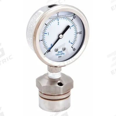 KODIAK Pressure Gauge with Diaphragm Seal: 0 psi to 60 psi, KC301/DSM35, 2 1/2 in Dial - Dial Pressure Gauges with 316 SS Female-Threaded Mini-Seal