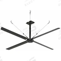 HUNTER INDUSTRIAL Ceiling Fan: 68,544 cfm Airflow, 12 ft Blade Dia, Variable Speeds, 240V AC, Silver (MPN E12-21I-IP-LG). Key specifications — Voltage: 240V AC; Light Kit: No; Series: ECO; Number of Speeds: Variable; Phase: Single; Current: 6.5 A; Brand: HUNTER INDUSTRIAL.