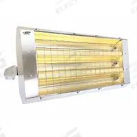 FOSTORIA Infrared Quartz Electric Heater: 10950 W Watt Output, 480V AC, 1/3 Phase, Hardwired, Silver (MPN P-90-463-THSS). Key specifications — Wattage Output: 10950 W; Voltage: 480V AC; Brand: FOSTORIA; Electrical Connection: Hardwired; Element Type: Quartz Lamp; Housing Color: Silver; Housing Material: Stainless Steel; Overall Dimensions - L x W x D: 46 in x 21-1/2 in x 11 in.