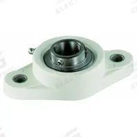 NTN 2 Bolt Flange Bearing: Radial Ball, 1 1/4 in Bore, Polymer, Set Screws, 5 53/64 in Lg, Rhombus (MPN SUCNFL206-20). Key specifications — Bore Type: Cylindrical; Brand: NTN; Lubricant Material: FDA/USDA-H1 Solid Grease; Mounting Bolt Size: 3/8 in; System of Measurement: Inch; Included Bearing Cap: None.