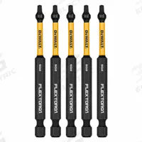 DEWALT Driver Bit: Screwdriver Bit, #2 Bit Size, S2 Bit Industry Size, Std, Impact Rated, Hex, 5 PK (MPN DWAF3SQ2IR5). Key specifications — attr1119721: Standard; attr1119722: DEWALT; attr1119715: S2 Steel; attr1119719: Hex; attr1202622: #2.