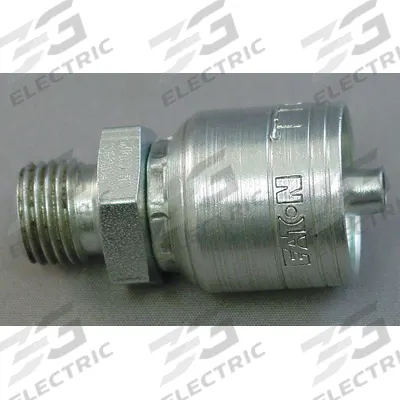 AEROQUIP Hydraulic Crimp Fitting: Steel x Steel, Straight, -12 For Hose Dash Size - Aeroquip Crimp Hydraulic Hose Fittings with Metric Connection