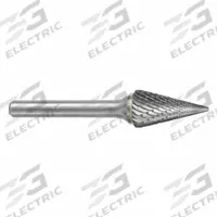 SGS PRO Carbide Bur: Pointed-End Cone, SM-2, Double Cut, 1/4" x 3/4" Head, 1/4" Shank (MPN 15528). Key specifications — Trade Number: SM-2; Brand: SGS PRO.
