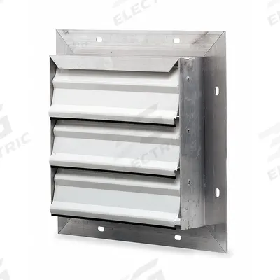 Dayton 17"H-W 5.75"L Aluminum Wall Shutter: For 12 in Fan, Single Panel, 17 in H - Wall-Mount Backdraft Dampers