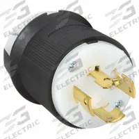 HUBBELL Locking Plug: Non-NEMA, Black/White, 120/208V AC, 20 A, 4 Pole, 4 Blade (MPN HBL7411C). Key specifications — Brand: HUBBELL.