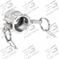 Cam and Groove Coupling: 2 1/2 in Coupling Size, 2-1/2 in -8 Thread Size, 84.5 mm Overall Lg, FNPT (MPN BULK-CGF-304). Key specifications — Thread Size: 2-1/2 in -8; Gasket Material: Nitrile; Fitting Type: FNPT; Includes Locking Arm: No; Body Material: 304 Stainless Steel; Brand: USA INDUSTRIALS.