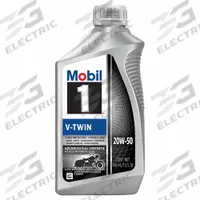 MOBIL Motor Oil: Synthetic, 1 qt Size, 20W-50, 1 V-Twin (MPN 112630). Key specifications — SAE Grade: 20W-50; Brand: MOBIL; Compatible Vehicle Type: Motorcycles; Oil Series: 1 V-Twin.