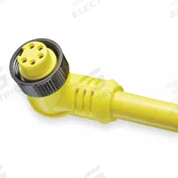 Cordset: 7/8"-16 Female Right Angle x Bare Wire, 5 Pins, Yellow, PVC, 12 ft Cable Lg (MPN 105001A01F120). Key specifications — Cable Jacket Color: Yellow; NEMA Rating: 6P; Cable Jacket Material: PVC; IP Rating: IP68; Wire Size: 16 AWG; Brand: BRAD HARRISON.