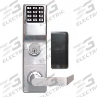 LOCDOWN Electronic Keyless Lock: Keypad, ADA Compliant, Chrome (MPN ETDLNS1G/26DV99). Key specifications — Product Type: Electronic Keyless Lock; Manufacturer Part Number: ETDLNS1G/26DV99; Access Method: Keypad; Key Override Options: Schlage C Keyway.