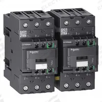 SCHNEIDER IEC Magnetic Contactor: Reversing, 3 Poles, 3NO Contacts, 50 A, 24V DC Coil (MPN LC2D50ABBE). Key specifications — Brand: SCHNEIDER; Integrated Surge Suppression: No.
