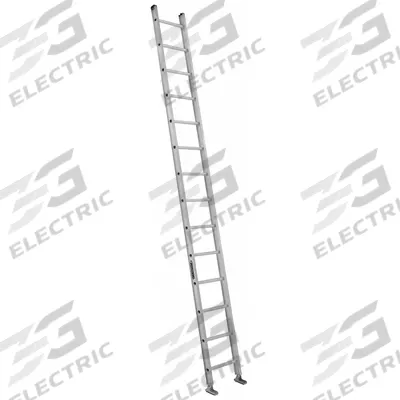LOUISVILLE LADDER Straight Ladder: 14 ft Ladder Size, Aluminum, 300 lb Load Capacity - Lightweight Aluminum Straight Ladders