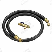 YELLOW JACKET Hose Set: 5 ft Lg, 45° Angle, Black, Single Hose, Vacuum/Charge Valve (MPN 93887). Key specifications — Brand: YELLOW JACKET; Includes Valve: Yes.