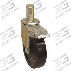 APPROVED VENDOR Stem Caster: Swivel, 5 in Wheel Dia., 1 1/4 in Wheel Wd, Rubber, 1 in Stem Dia., Std (MPN P12S-R050D-SR2-TB). Key specifications — attr1111188: Delrin; attr1111205: APPROVED VENDOR; attr1176862: Swivel with Total Lock.
