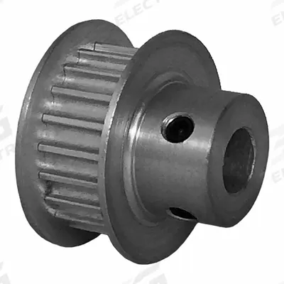 Dayton Timing Pulley: Curvilinear, Fixed, For 6 mm Belt Wd, 20 Teeth, 3 mm Pitch - HTD Section Fixed-Bore Timing Pulleys with Hub