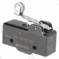 HONEYWELL Snap Action Switch: Roller Lever Actuator, 1NO/1NC, Screw (MPN BA-2RV22-A2). Key specifications — AC Contact Rating: 20 A @ 250 V; Electrical Connection: Screw; Series: BA; Brand: HONEYWELL.