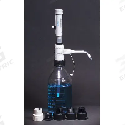 UNITED Bottle Top Dispenser: 5 mL Volume Capacity - mL, 0.5 mL – 5 mL, +0.5/-0.025% Accuracy - Bottle Top Dispensers